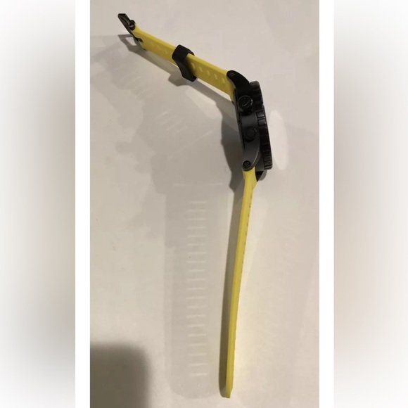 Watch Band 25mm Yellow Blk Silicone Rubber Replacement Nixon 51-30 Strap Garmin - Picture 4 of 11